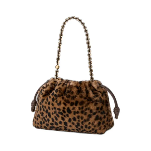 Medium Flamenco Purse In Printed Shearling