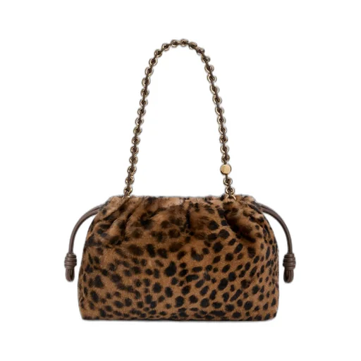 Medium Flamenco Purse In Printed Shearling