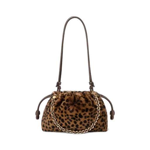 Medium Flamenco Purse In Printed Shearling
