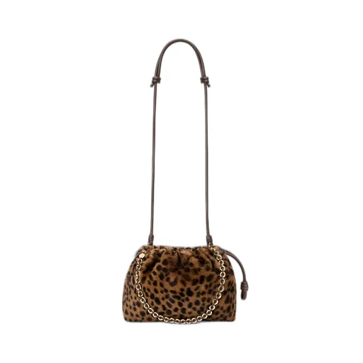 Medium Flamenco Purse In Printed Shearling