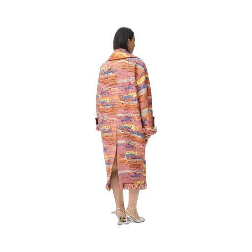 Coat In Wool Blend Jacquard