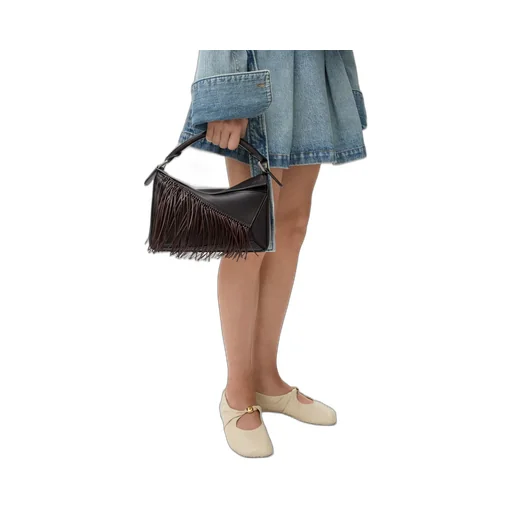 Fringe Small Puzzle Bag In Classic Calfskin