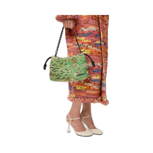 Medium Flamenco Purse In Embroidered Textile