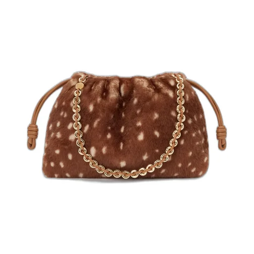 Medium Flamenco Purse In Printed Shearling