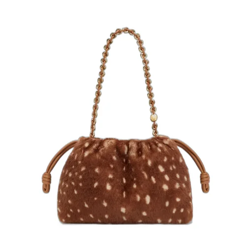 Medium Flamenco Purse In Printed Shearling