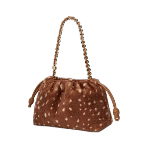 Medium Flamenco Purse In Printed Shearling