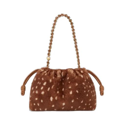 Medium Flamenco Purse In Printed Shearling
