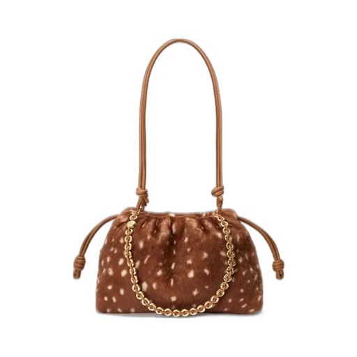 Medium Flamenco Purse In Printed Shearling