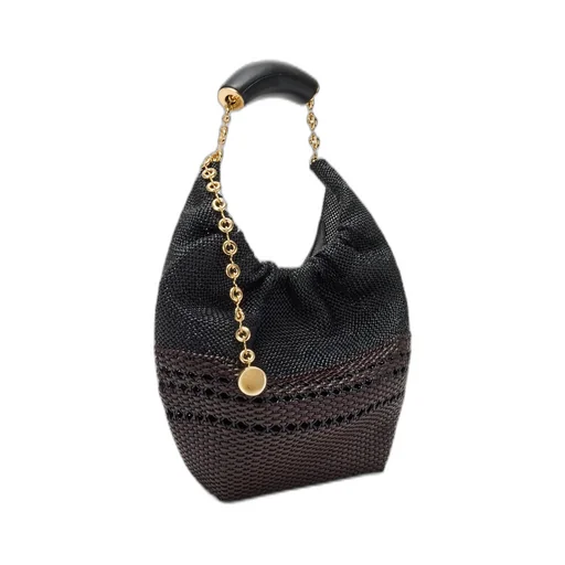 Small Squeeze Bag In Woven Nappa Calfskin
