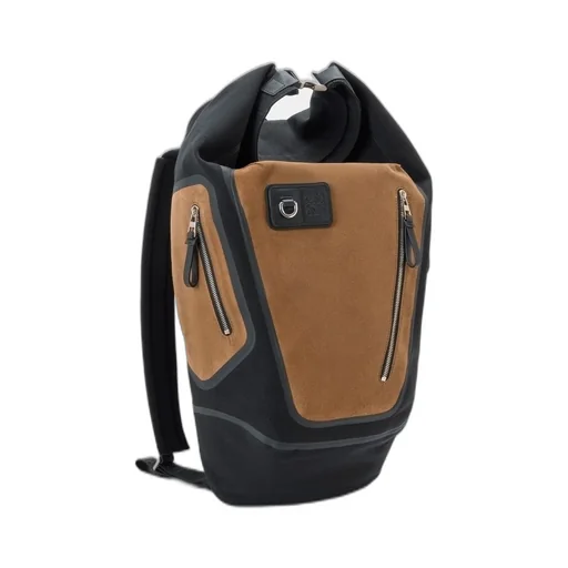 Flex Roll-Top Backpack In Canvas And Suede