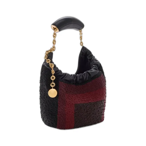 Mini Squeeze Bag In Beaded Leather