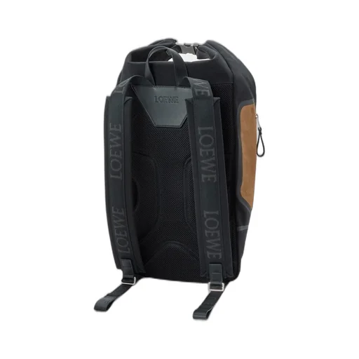 Flex Roll-Top Backpack In Canvas And Suede