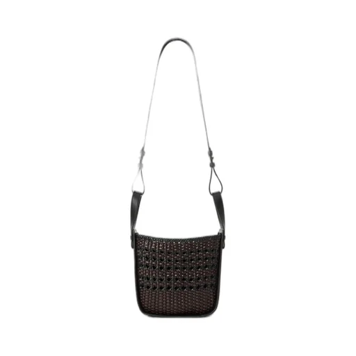 Compact Hammock Bag In Smooth Calfskin And Woven Nappa Calfskin