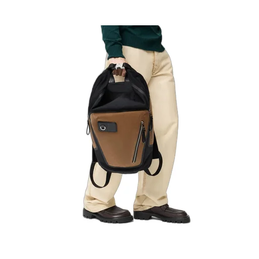 Flex Roll-Top Backpack In Canvas And Suede