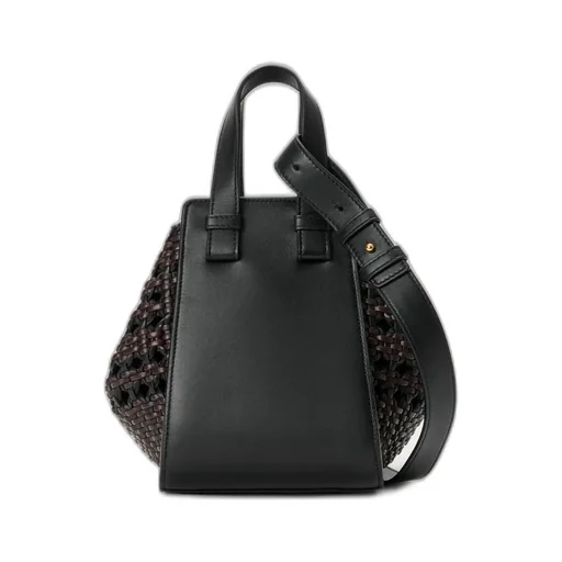 Compact Hammock Bag In Smooth Calfskin And Woven Nappa Calfskin