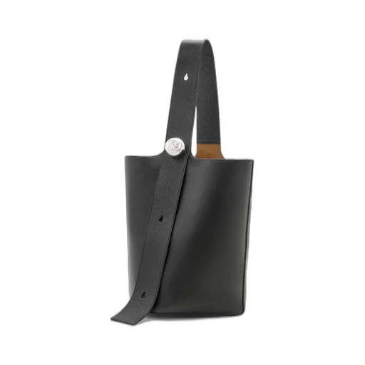 Large Pebble Bucket In Supple Grained Calfskin