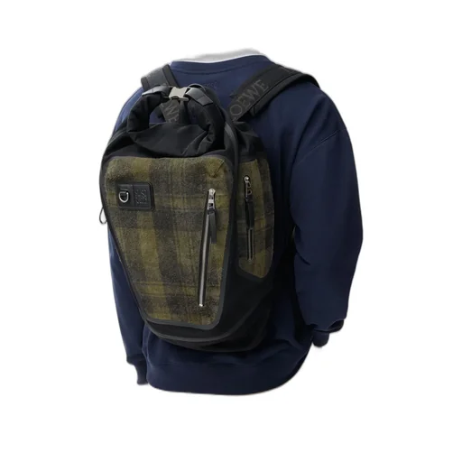 Flex Roll-Top Backpack In Canvas And Brushed Suede