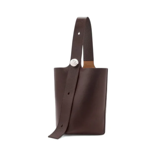 Large Pebble Bucket In Supple Grained Calfskin