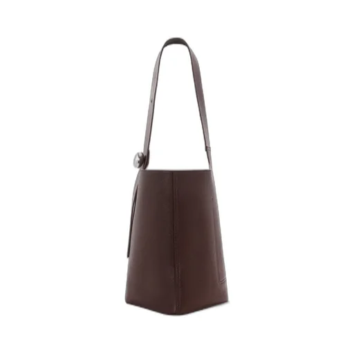 Large Pebble Bucket In Supple Grained Calfskin