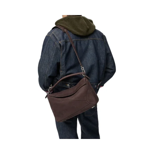 Large Puzzle Bag In Grained Nubuck