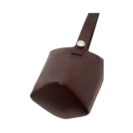 Large Pebble Bucket In Supple Grained Calfskin