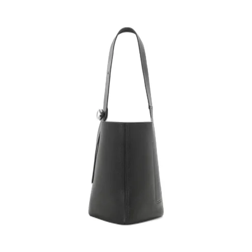Large Pebble Bucket In Supple Grained Calfskin