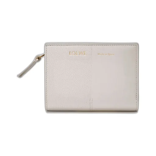 Duet Compact Wallet In Smooth And Grained Calfskin
