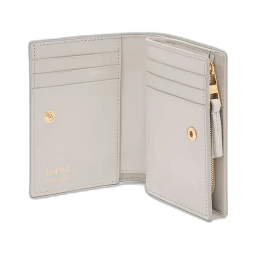 Duet Compact Wallet In Smooth And Grained Calfskin