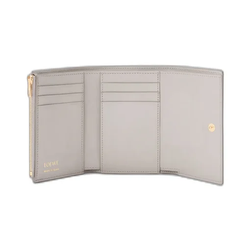 Small Vertical Wallet In Smooth And Grained Calfskin