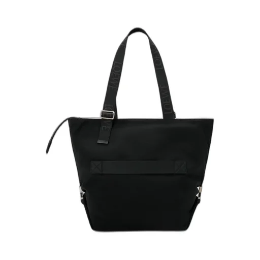 Flex Zipped Tote In Canvas And Suede