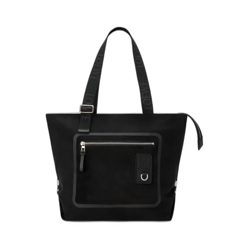 Flex Zipped Tote In Canvas And Suede
