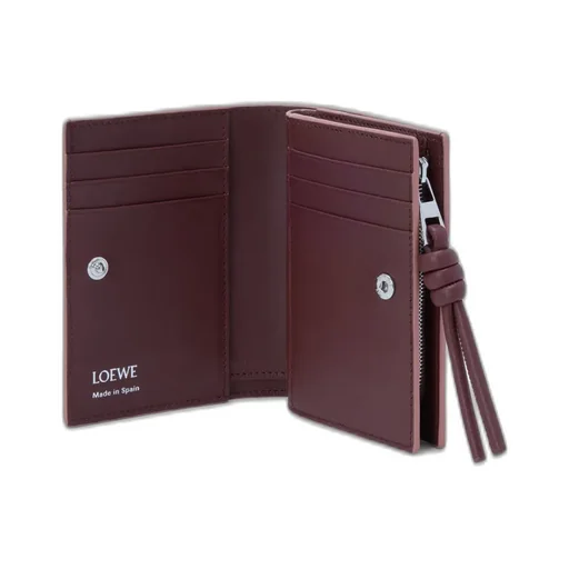 Knot Compact Wallet In Shiny Nappa Calfskin