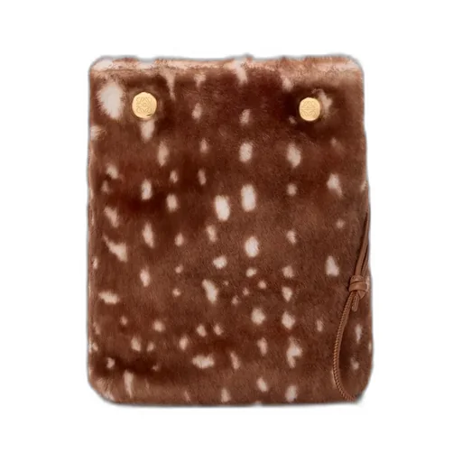 Pebble Pouch In Printed Shearling