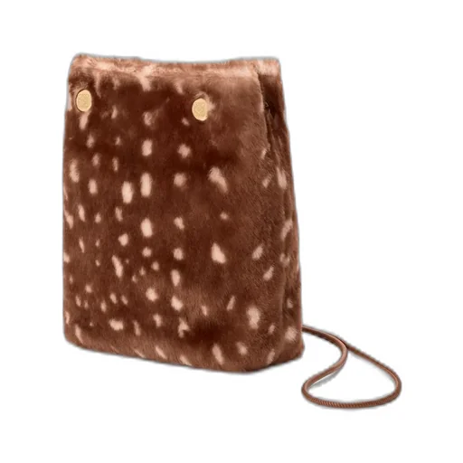 Pebble Pouch In Printed Shearling