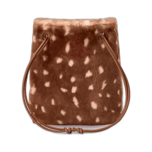 Pebble Pouch In Printed Shearling