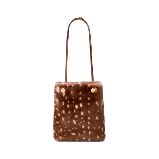 Pebble Pouch In Printed Shearling