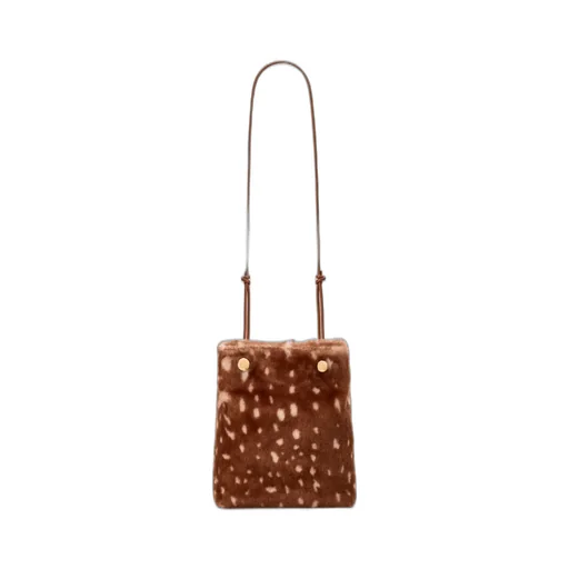 Pebble Pouch In Printed Shearling