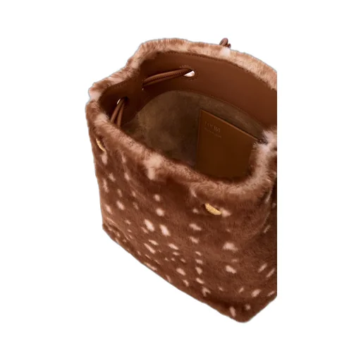 Pebble Pouch In Printed Shearling