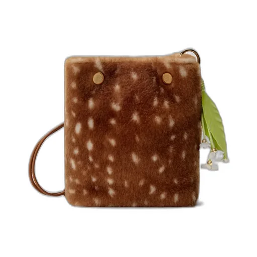 Pebble Pouch In Printed Shearling