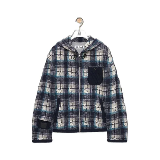 Hooded Jacket In Wool And Linen
