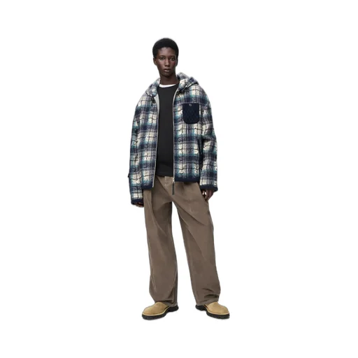Hooded Jacket In Wool And Linen