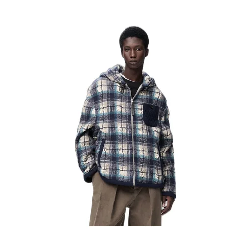 Hooded Jacket In Wool And Linen