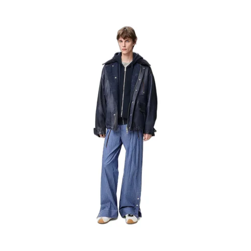Short Parka In Nappa Lambskin And Cotton