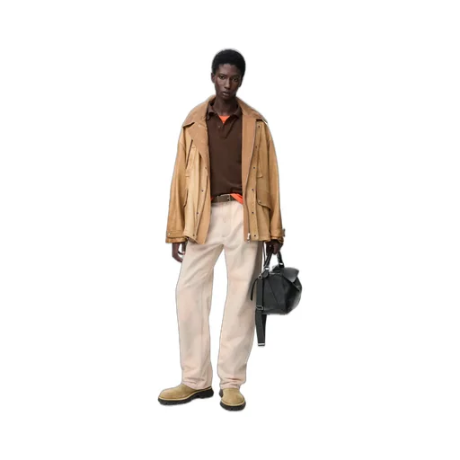 Short Parka In Nappa Lambskin And Cotton