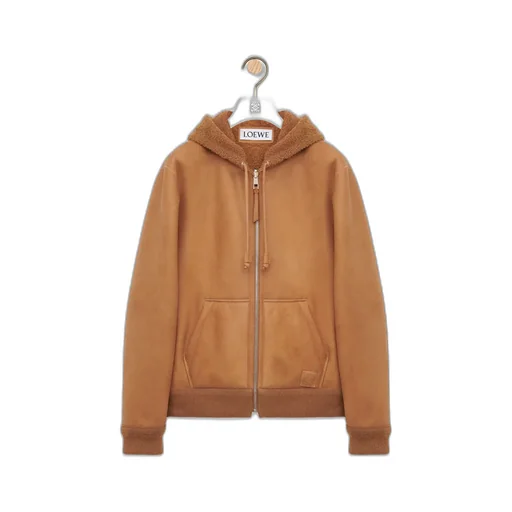 Hooded Jacket In Shearling