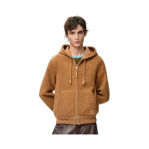 Hooded Jacket In Shearling
