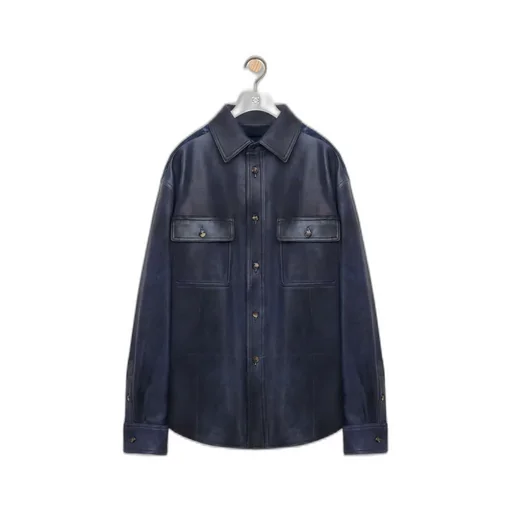 Overshirt In Nappa Lambskin And Cotton