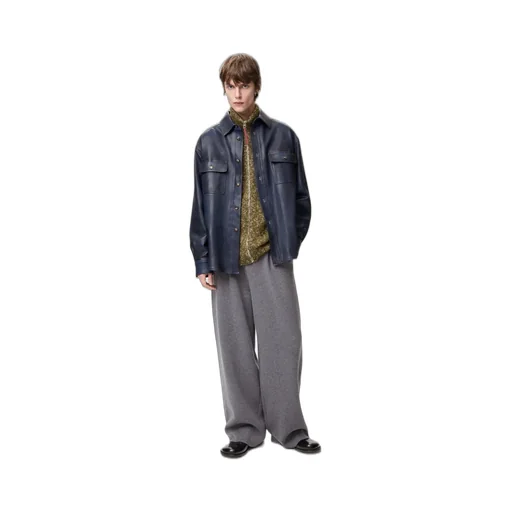 Overshirt In Nappa Lambskin And Cotton