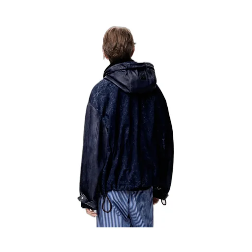 Short Parka In Nappa Lambskin And Cotton