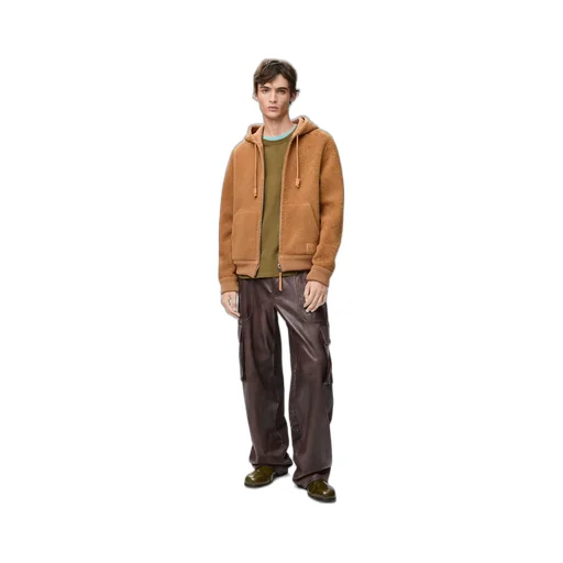 Hooded Jacket In Shearling